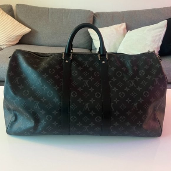 Louis Vuitton Keepall Bandoulière 55 Duffle Bag Monogram Eclipse - Picture 1 of 12